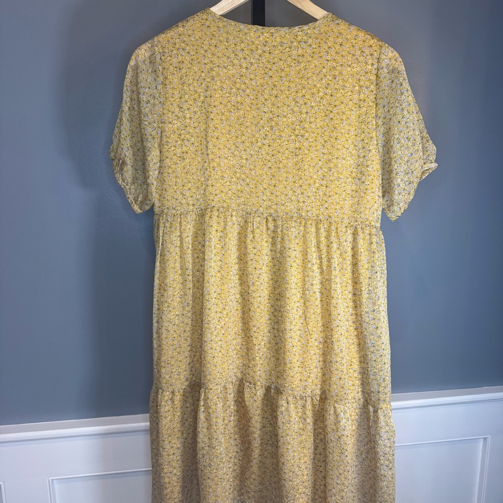 Sofie Schnoor Girls Yellow Floral Midi Dress Size 14Y‎ Tiered Short Sleeve - Picture 10 of 13